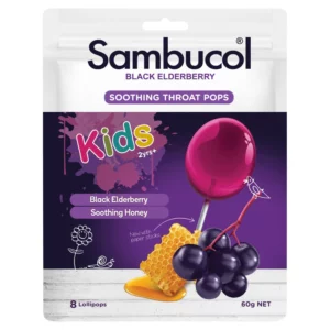 Sambucol - 兒童黑接骨木潤喉棒棒糖 8支, 60g