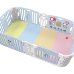 Haenim Toy Premium 寶寶屋地墊套裝附有面板固定扣 － 粉藍色