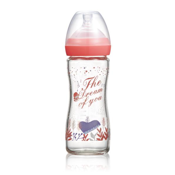 KUKU The Dream of You Glass Wide Neck Feeding Bottle 240ml