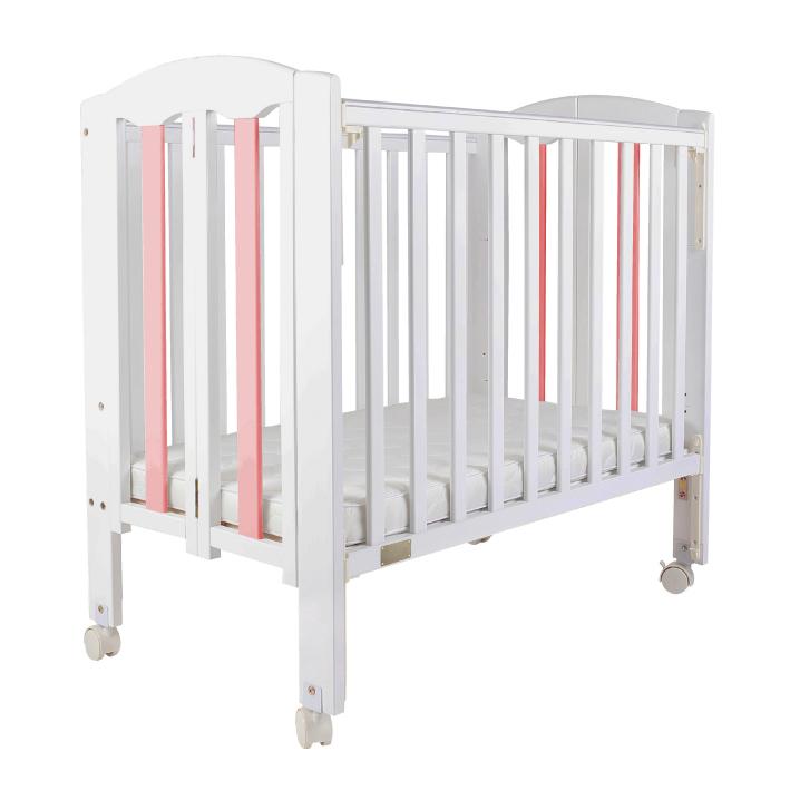 Baby Star Easi 摺合嬰兒木床(包括2” 床褥) – 粉紅色 / 紐西蘭松木