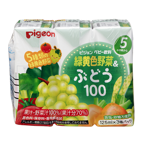 Pigeon 蔬菜提子汁 125ml x 3