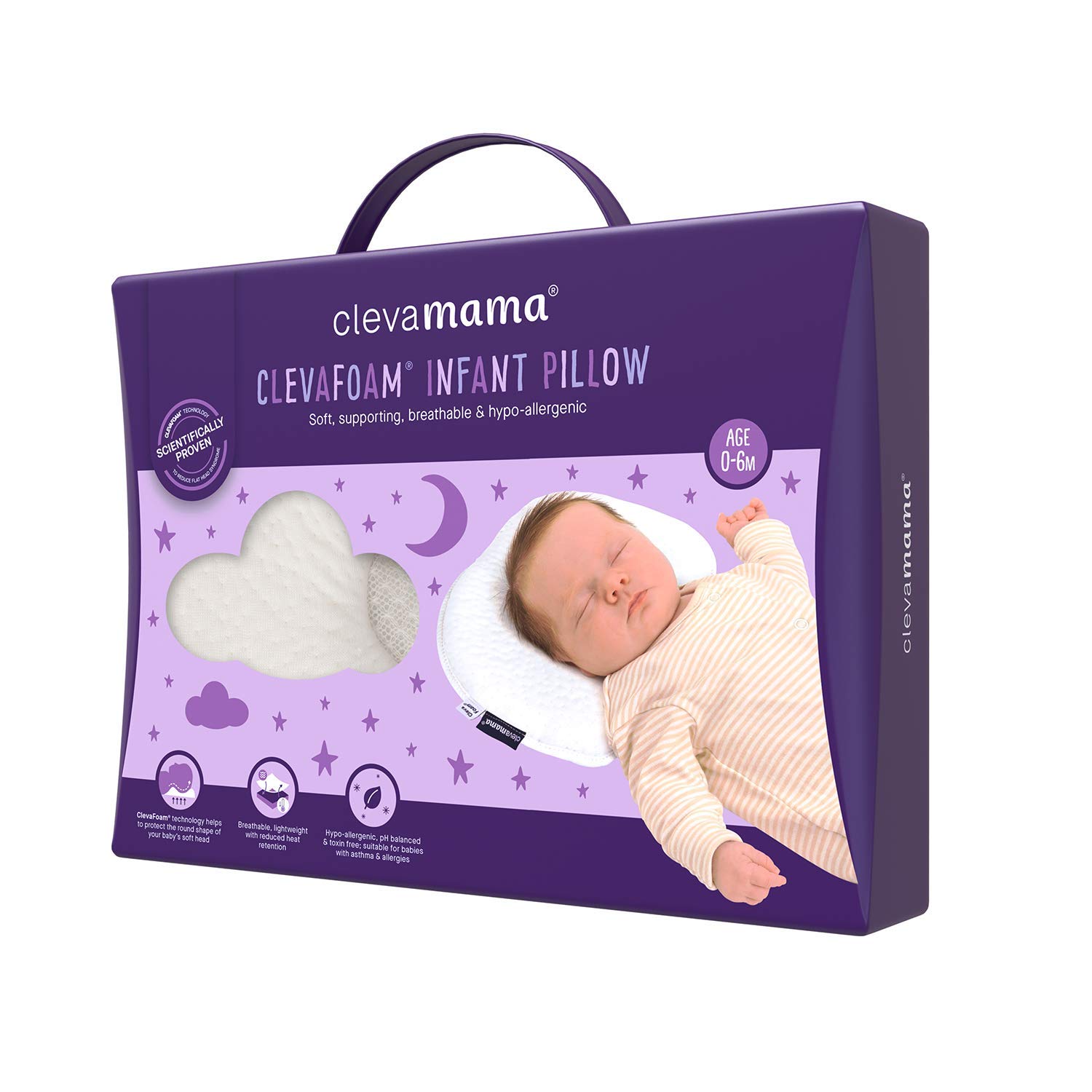 ClevaMama 嬰幼兒防扁頭記憶枕頭(0-6m)