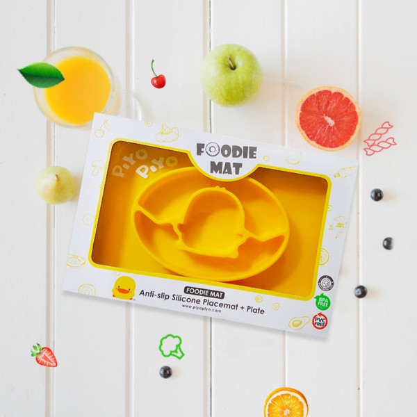 PiyoPiyo黃色小鴨 一體式防滑矽膠餐盤