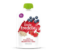 Little Freddie 有機藍莓士多啤梨穀物蓉-6m+