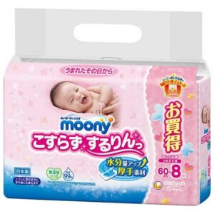 Moony 加厚超柔水份濕紙巾-60張x8包