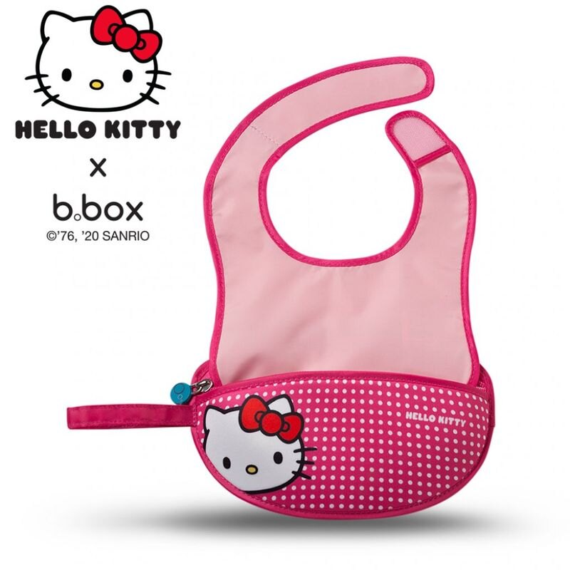b.box 便攜圍兜袋連湯匙(Hello Kitty) 桃紅