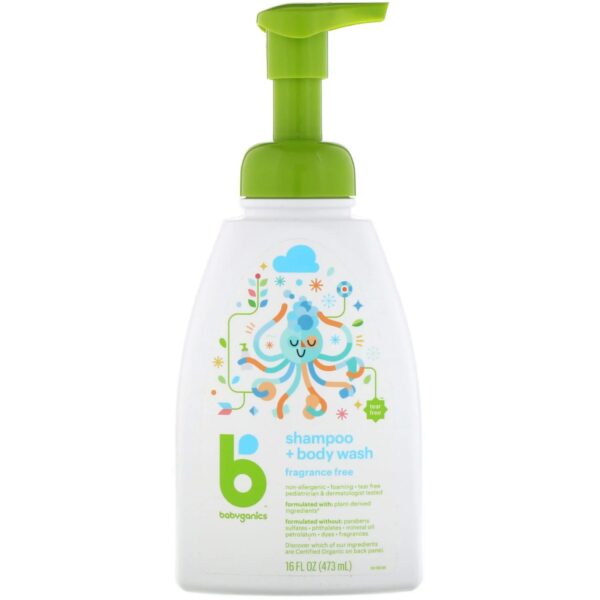 Babyganics 嬰兒二合一洗髮沐浴露(無香味)-473ml