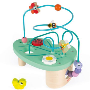 (幼稚園面試必備) 法國 JANOD 經典設計木玩具 串珠迷宮 - 快樂的毛毛蟲