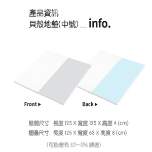 iFam RUUN Shell 2-fold Playmat Mint/Grey 灰綠遊戲地墊 131x131cm
