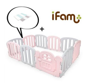 【Set】 iFam First Baby Room PG + Mat 【組合】 簡約風圍欄 + 地墊 207x147x60cm
