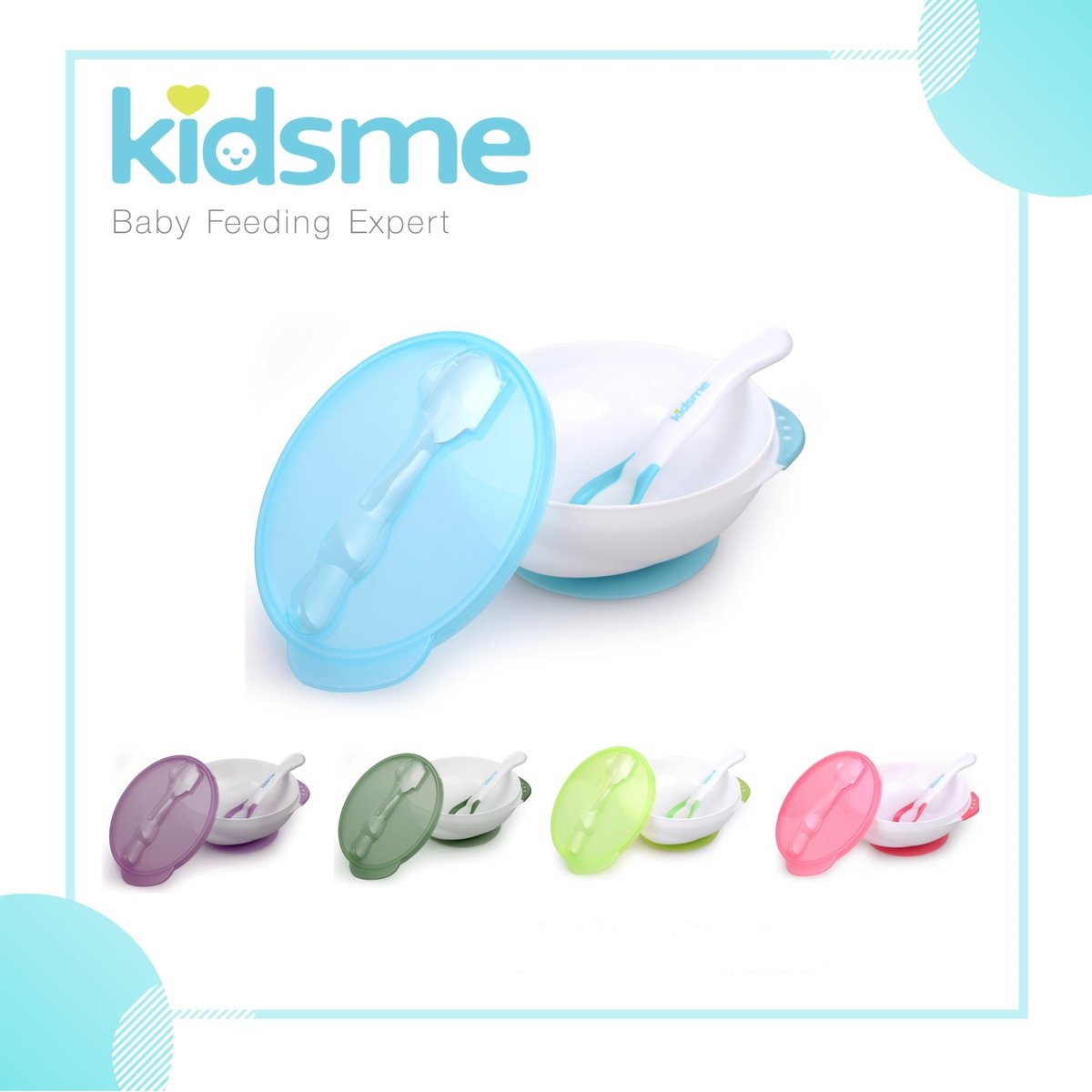 kidsme 吸盤碗連感溫變色匙羹