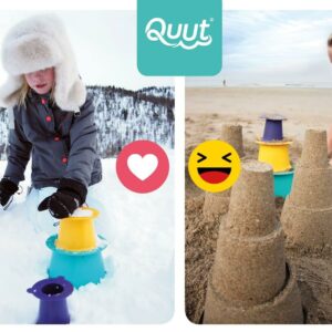 Quut - 沙灘玩具套裝 (多功能沙耙鏟＋神奇形狀模具＋滾球套圈圈＋收納網袋) – 比利時沙灘玩具