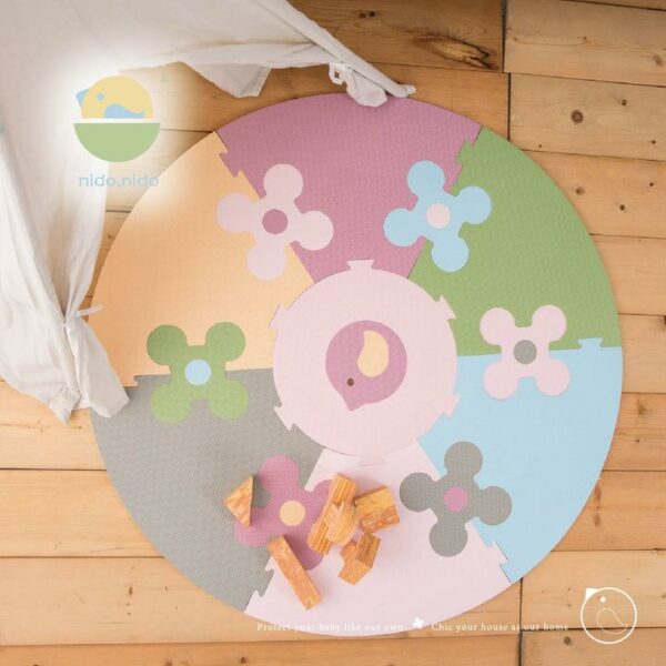 nido.nido 花花圓形地墊 Circular Flower Mat Puzzle